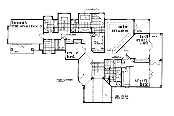 Floor Plan - Upper Floor for Prairie House Plan #47-321 - 4 bed, 4.5 bath