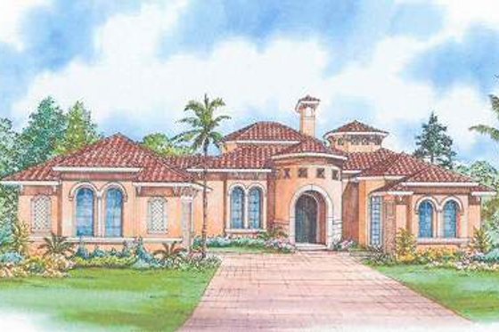 Mediterranean Style House Plan - 3 Beds 2.5 Baths 2565 Sq/Ft Plan #420 ...