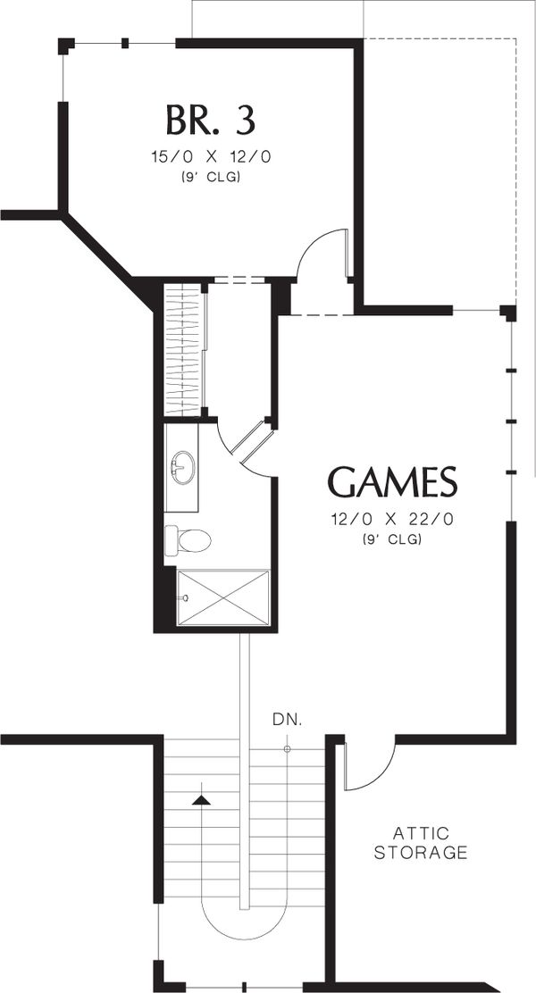 Craftsman Floor Plan - Upper Floor Plan #48-565