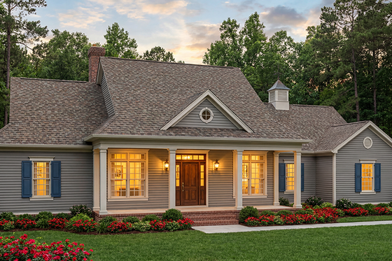 Exterior - Front Elevation 4 for Traditional House Plan #406-269 - 4 bed, 2 bath