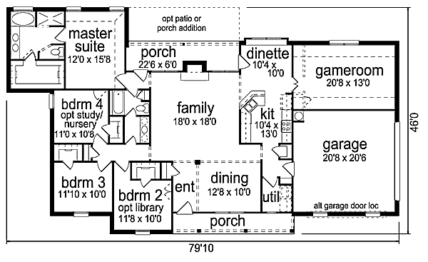 House Plan Design - Ranch Floor Plan - Main Floor Plan #84-459
