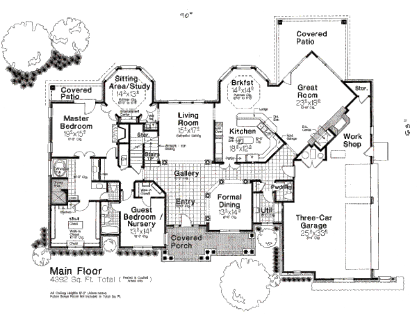 Architectural House Design - European Floor Plan - Main Floor Plan #310-645