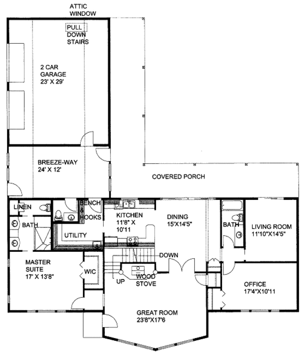 Bungalow Floor Plan - Main Floor Plan #117-669