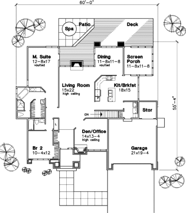 Architectural House Design - Traditional Floor Plan - Main Floor Plan #320-375
