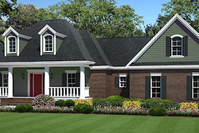 House Blueprint - European Exterior - Front Elevation Plan #21-310