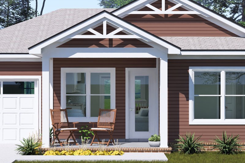 Architectural House Design - Exterior - Covered Porch for Cottage House Plan #513-2456 - 2 bed, 2 bath