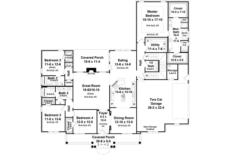 Dream House Plan - Floor Plan - Main Floor for Traditional House Plan #21-286 - 4 bed, 3.5 bath