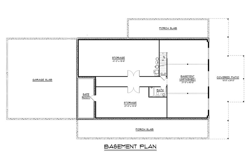 Home Plan - Floor Plan - Lower Floor for Barndominium House Plan #1064-473 - 3 bed, 3.5 bath