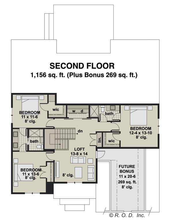 Dream House Plan - Floor Plan - Upper Floor for Country House Plan #51-1568 - 4 bed, 3.5 bath