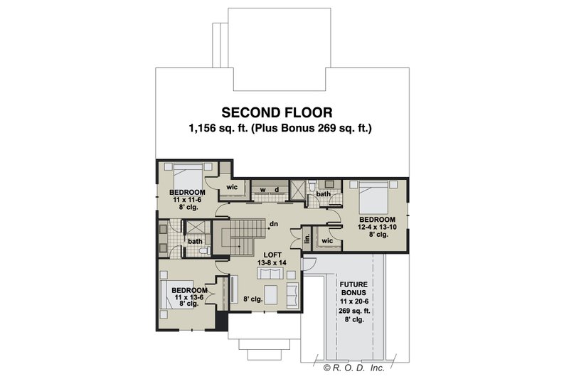 Dream House Plan - Floor Plan - Upper Floor for Country House Plan #51-1568 - 4 bed, 3.5 bath