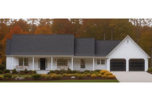 Country Exterior - Front Elevation Plan #3-341