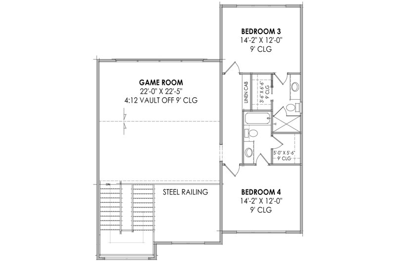 House Design - Floor Plan - Upper Floor for Modern House Plan #1096-6 - 4 bed, 4.5 bath
