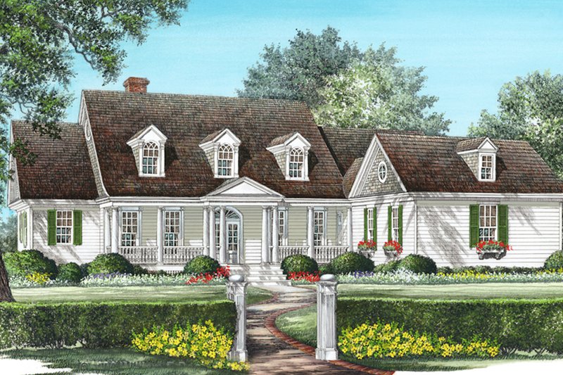 House Blueprint - Exterior - Front Elevation 1 for Cottage House Plan #137-387 - 3 bed, 2.5 bath
