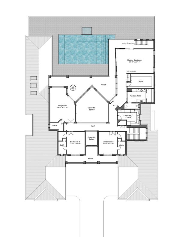 Southern Style House Plan 5 Beds 7.5 Baths 6300 Sq/Ft