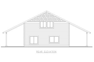 Exterior - Rear Elevation for Craftsman House Plan #117-1057 - 1 bed, 1 bath