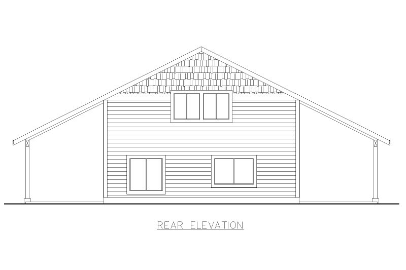 Dream House Plan - Exterior - Rear Elevation for Craftsman House Plan #117-1057 - 1 bed, 1 bath