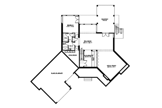 Floor Plan - Lower Floor for Craftsman House Plan #132-229 - 5 bed, 5 bath