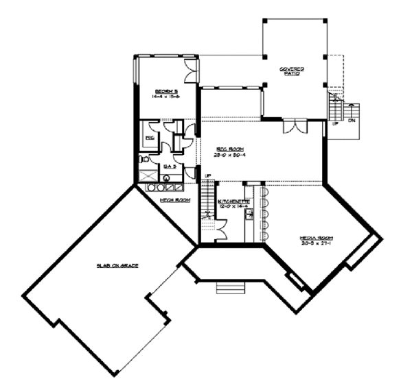 Dream House Plan - Craftsman Floor Plan - Lower Floor Plan #132-229