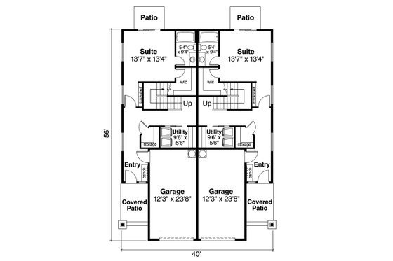 Floor Plan - Main Floor for Traditional House Plan #124-1296 - 10 bed, 10 bath