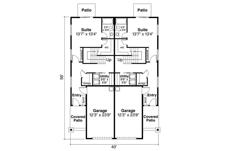 House Blueprint - Floor Plan - Main Floor for Traditional House Plan #124-1296 - 10 bed, 10 bath