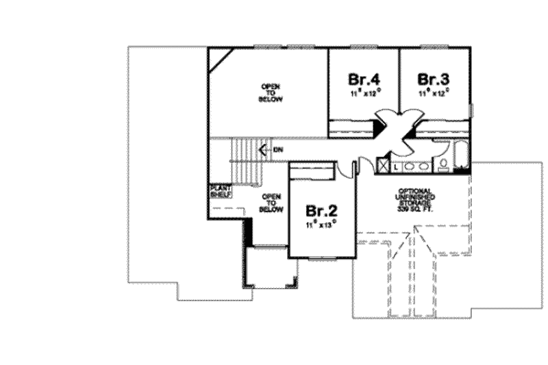 Dream House Plan - Floor Plan - Upper Floor for European House Plan #20-1774 - 4 bed, 3 bath
