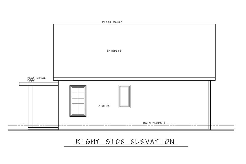 Home Plan - Exterior - Other Elevation 1 for Modern House Plan #20-2536 - 2 bed, 1 bath