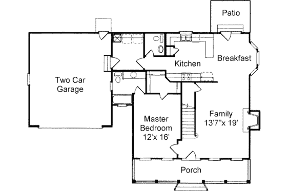 Floor Plan - Main Floor for Country House Plan #37-142 - 3 bed, 2.5 bath