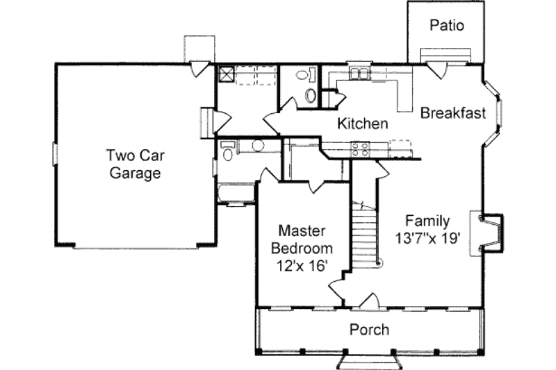 Dream House Plan - Floor Plan - Main Floor for Country House Plan #37-142 - 3 bed, 2.5 bath
