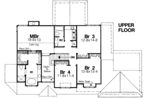 Floor Plan - Upper Floor for Country House Plan #334-105 - 4 bed, 2.5 bath