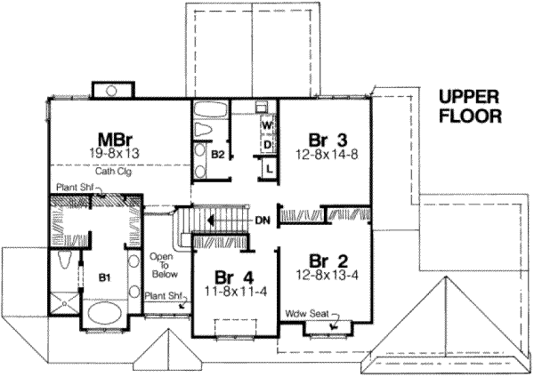 Country Floor Plan - Upper Floor Plan #334-105