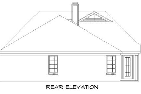 Exterior - Rear Elevation for Traditional House Plan #424-165 - 3 bed, 2 bath