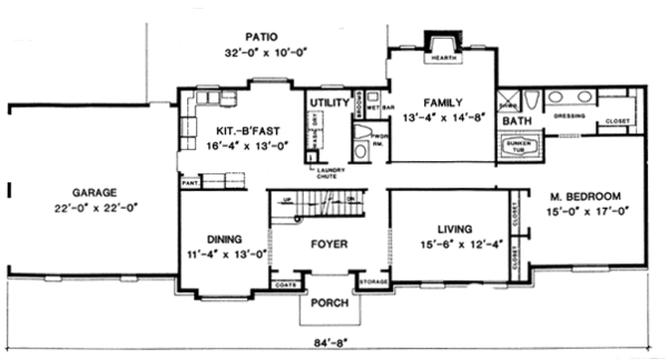 European Floor Plan - Main Floor Plan #10-259
