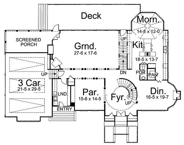Dream House Plan - European Floor Plan - Main Floor Plan #119-254