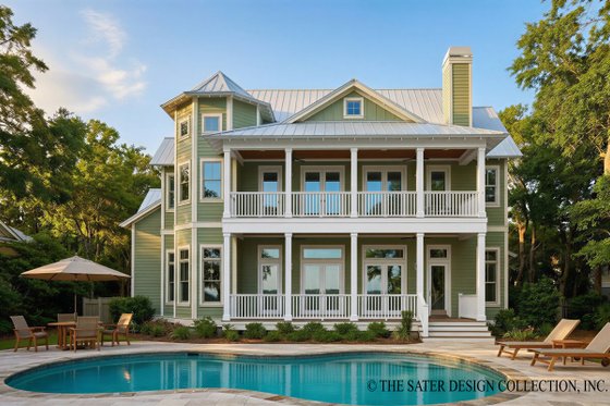 Exterior - Rear Elevation for Country House Plan #930-87 - 4 bed, 4.5 bath