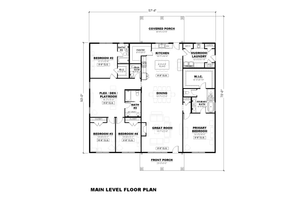 Floor Plan - Main Floor for Farmhouse House Plan #1117-27 - 4 bed, 3.5 bath
