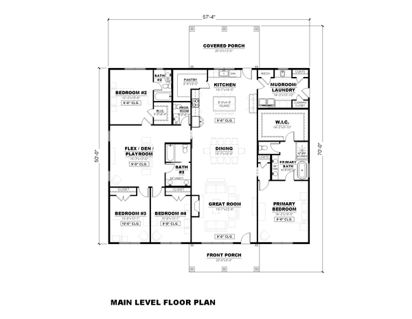 Home Plan - Farmhouse Floor Plan - Main Floor Plan #1117-27