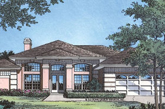 Mediterranean Exterior - Front Elevation Plan #417-197