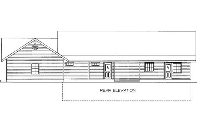 Home Plan - Exterior - Rear Elevation for Cabin House Plan #117-789 - 2 bed, 2 bath