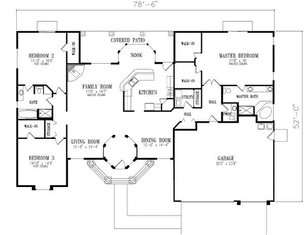 Home Plan - Mediterranean Floor Plan - Main Floor Plan #1-648