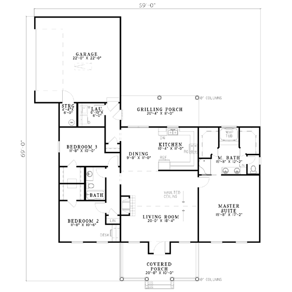 Colonial Floor Plan - Main Floor Plan #17-533