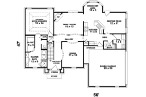 Floor Plan - Main Floor for European House Plan #81-811 - 3 bed, 2.5 bath