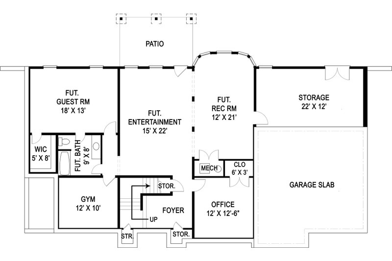 Home Plan - Floor Plan - Lower Floor for European House Plan #119-257 - 4 bed, 3.5 bath
