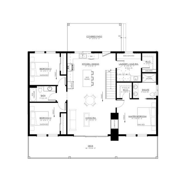 Architectural House Design - Cabin Floor Plan - Main Floor Plan #1114-35