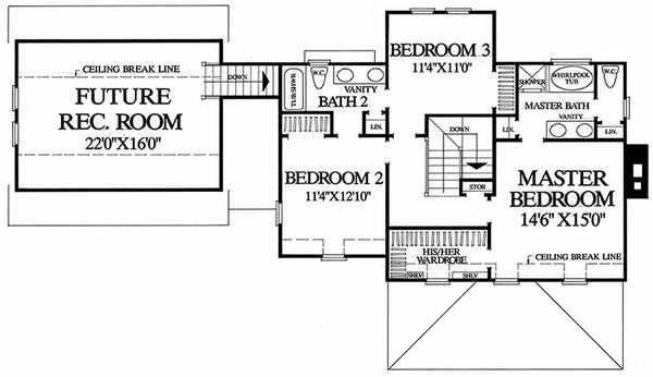 Dream House Plan - Farmhouse Floor Plan - Upper Floor Plan #137-106