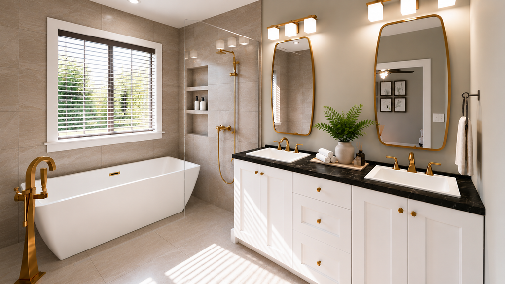Interior - Master Bathroom for Farmhouse House Plan #44-319 - 4 bed, 3.5 bath