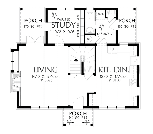 Cottage Floor Plan - Main Floor Plan #48-1211