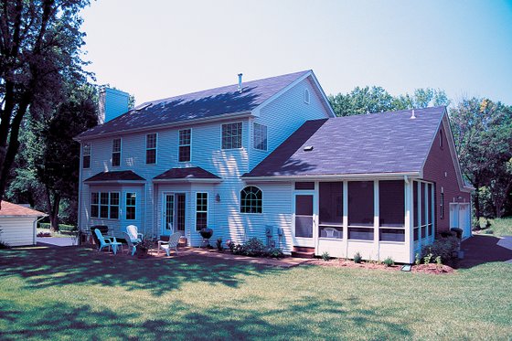 Exterior - Rear Elevation for European House Plan #57-172 - 4 bed, 2.5 bath