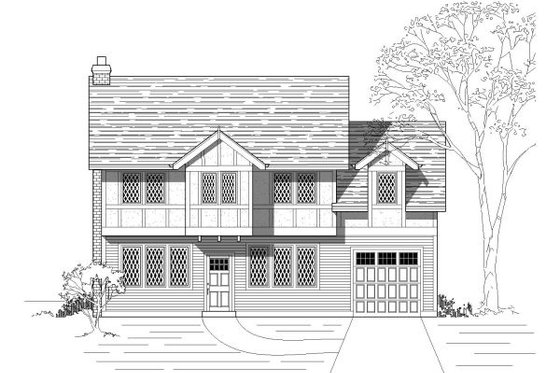 Exterior - Front Elevation for European House Plan #423-36 - 3 bed, 2.5 bath