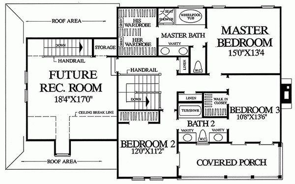 Dream House Plan - Southern Floor Plan - Upper Floor Plan #137-165