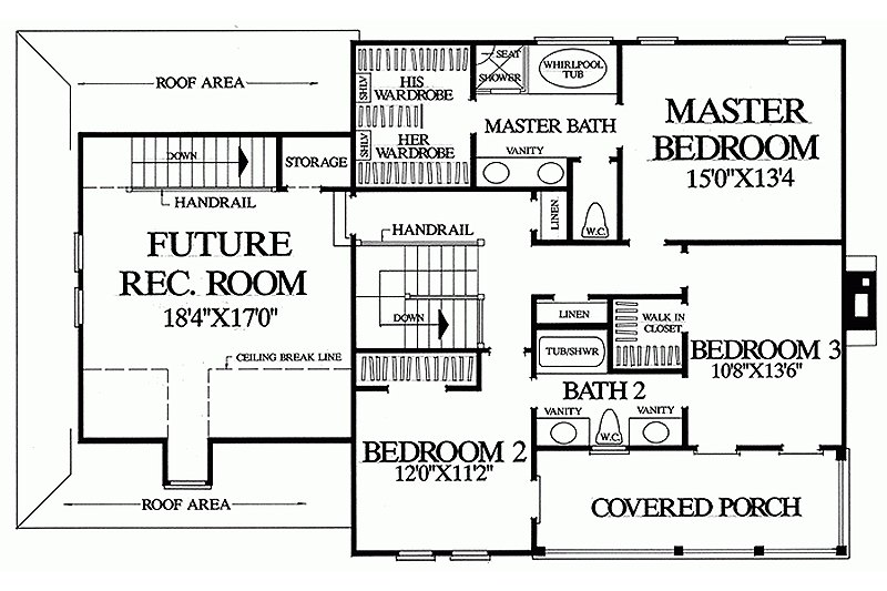 Home Plan - Floor Plan - Upper Floor for Southern House Plan #137-165 - 3 bed, 2.5 bath